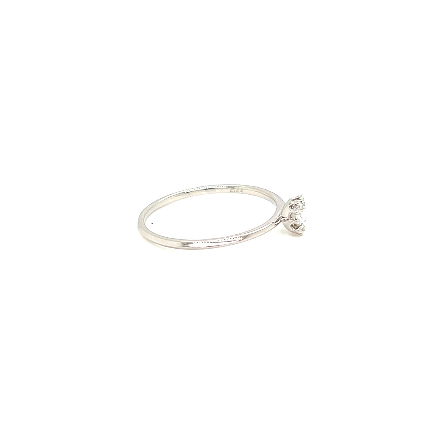 Rose cut Single Dia Sunflower Ring 0.08ct