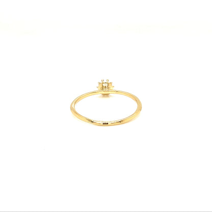 Rose cut Single Dia Sunflower Ring 0.08ct