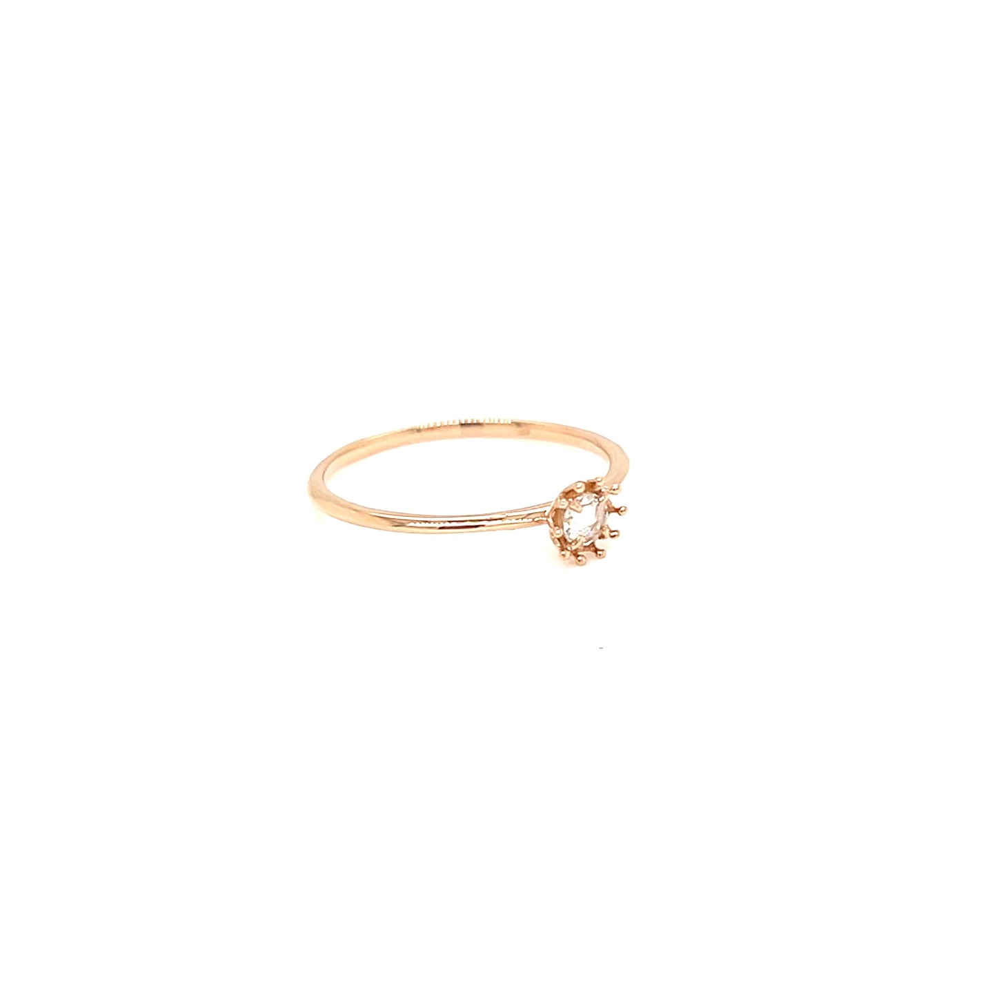 Rose cut Single Dia Sunflower Ring 0.08ct