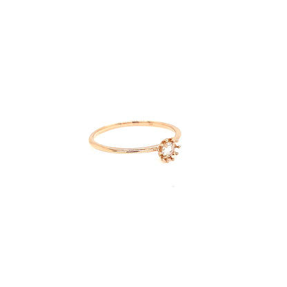 Rose cut Single Dia Sunflower Ring 0.08ct