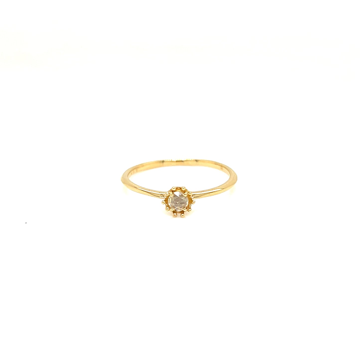 Rose cut Single Dia Sunflower Ring 0.08ct