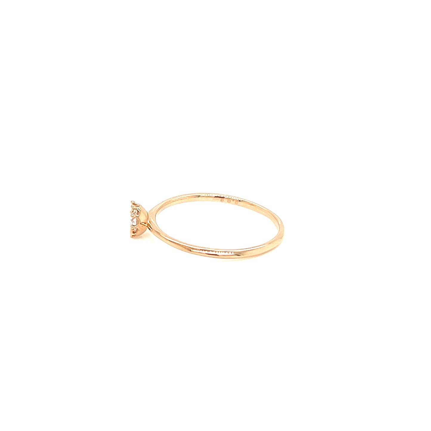 Rose cut Single Dia Sunflower Ring 0.08ct