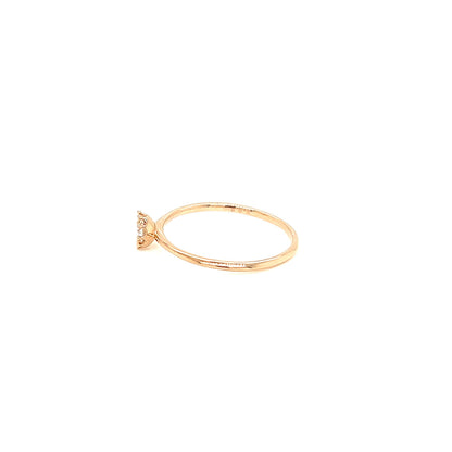 Rose cut Single Dia Sunflower Ring 0.08ct