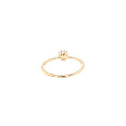 Rose cut Single Dia Sunflower Ring 0.08ct