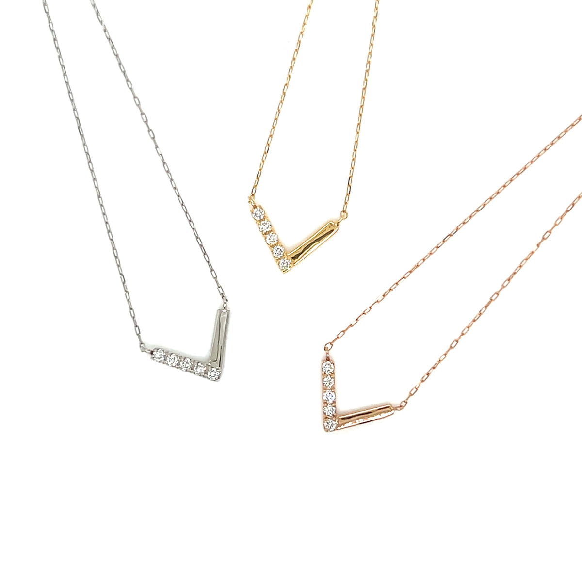 V shape Necklace 0.05ct
