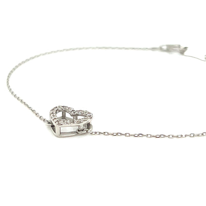 Hollow Heart Bracelet 0.08ct