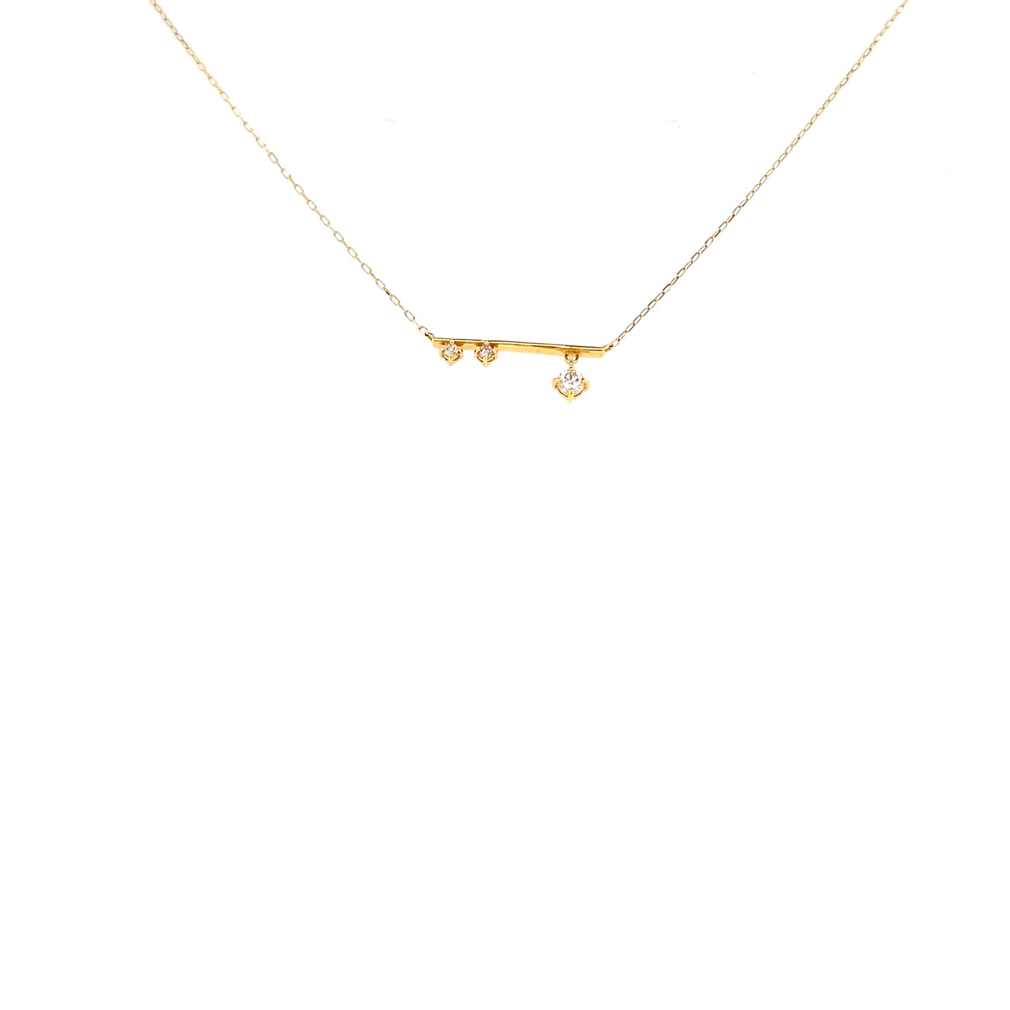 Triple Dia Balance Beam Necklace 0.06ct