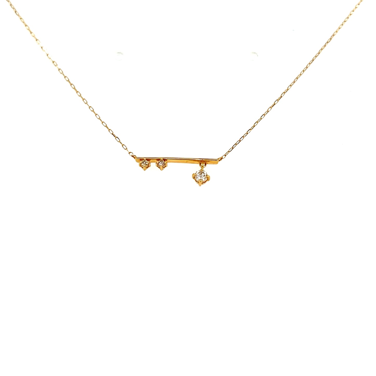 Triple Dia Balance Beam Necklace 0.06ct