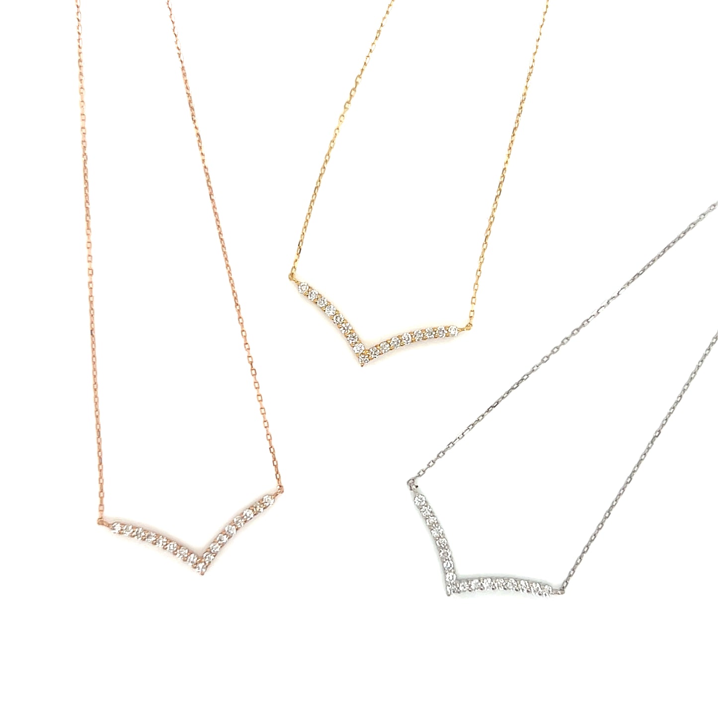 Streamline V Shape Necklace 0.15ct