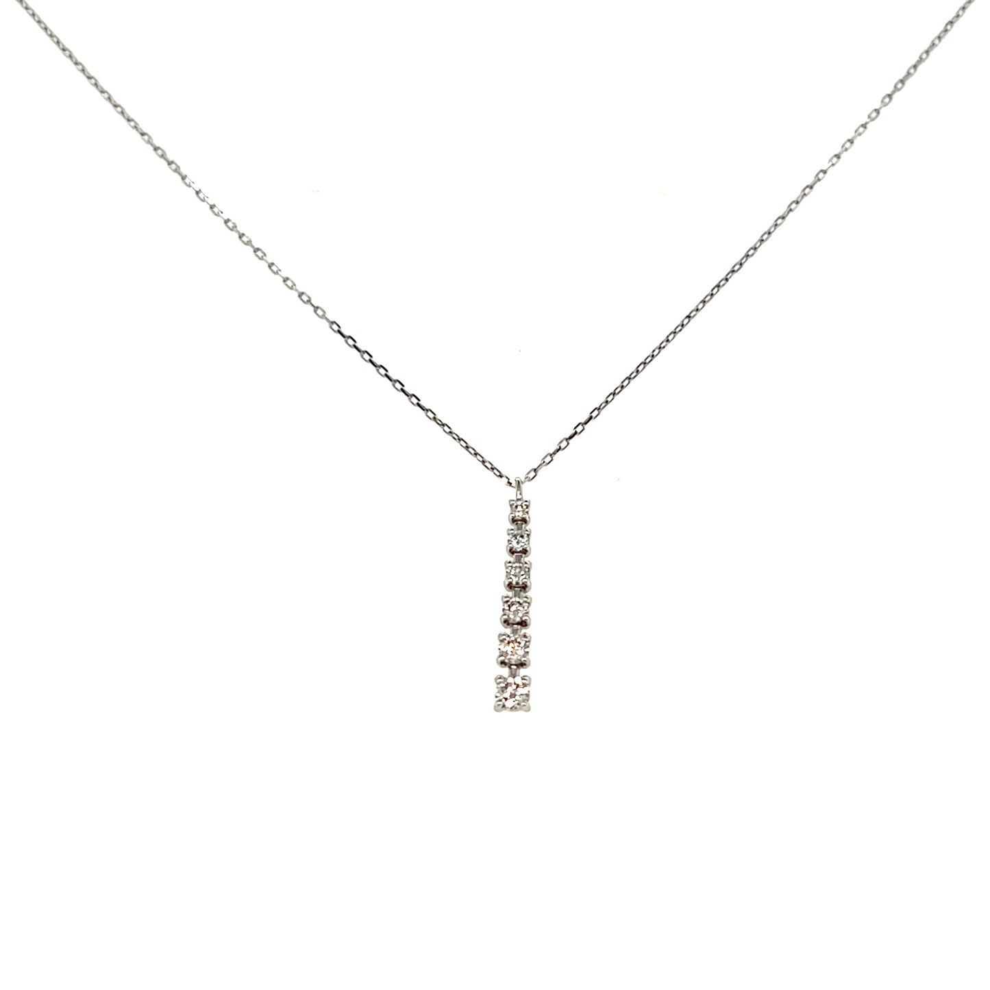 Diamond necklace on a white background