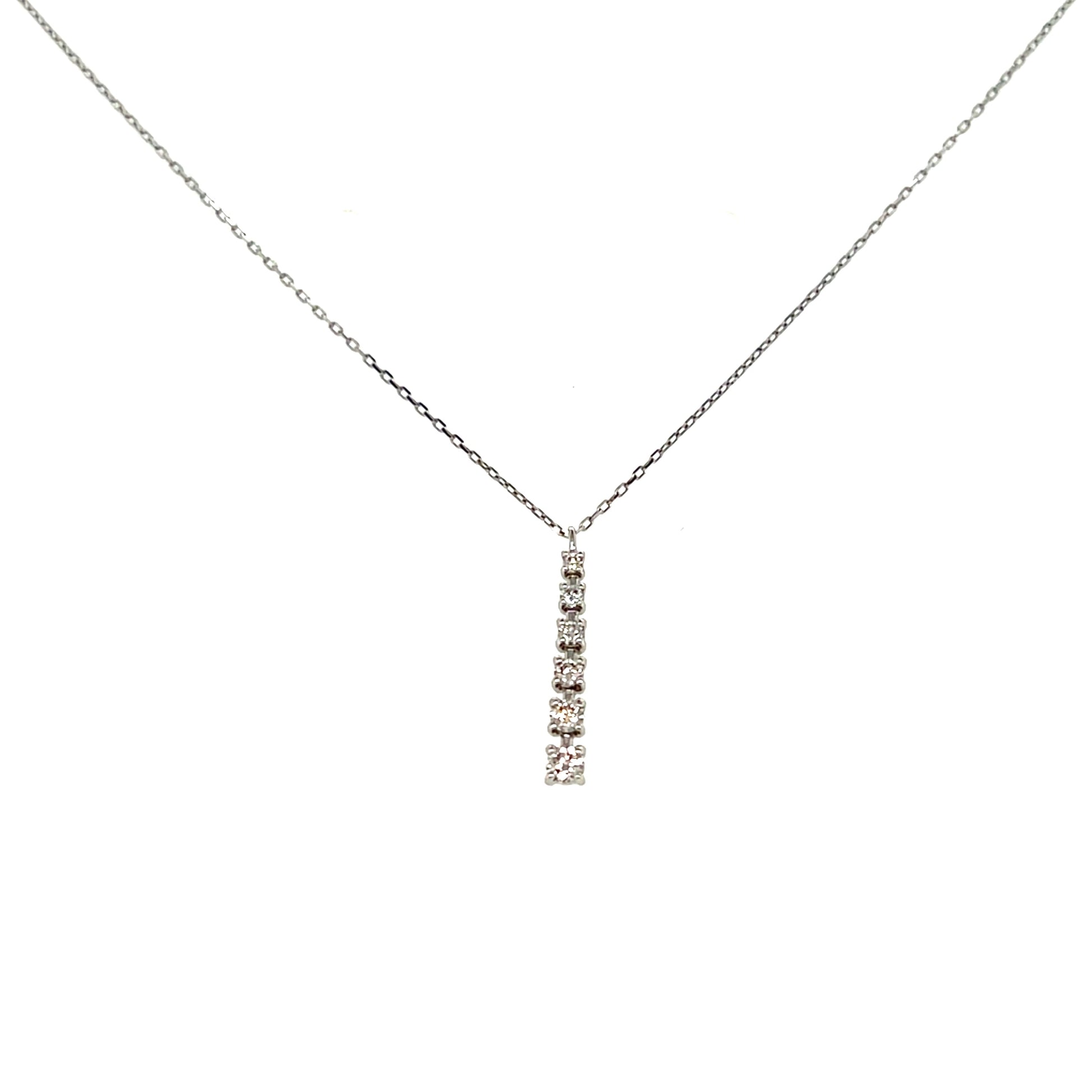 Diamond necklace on a white background