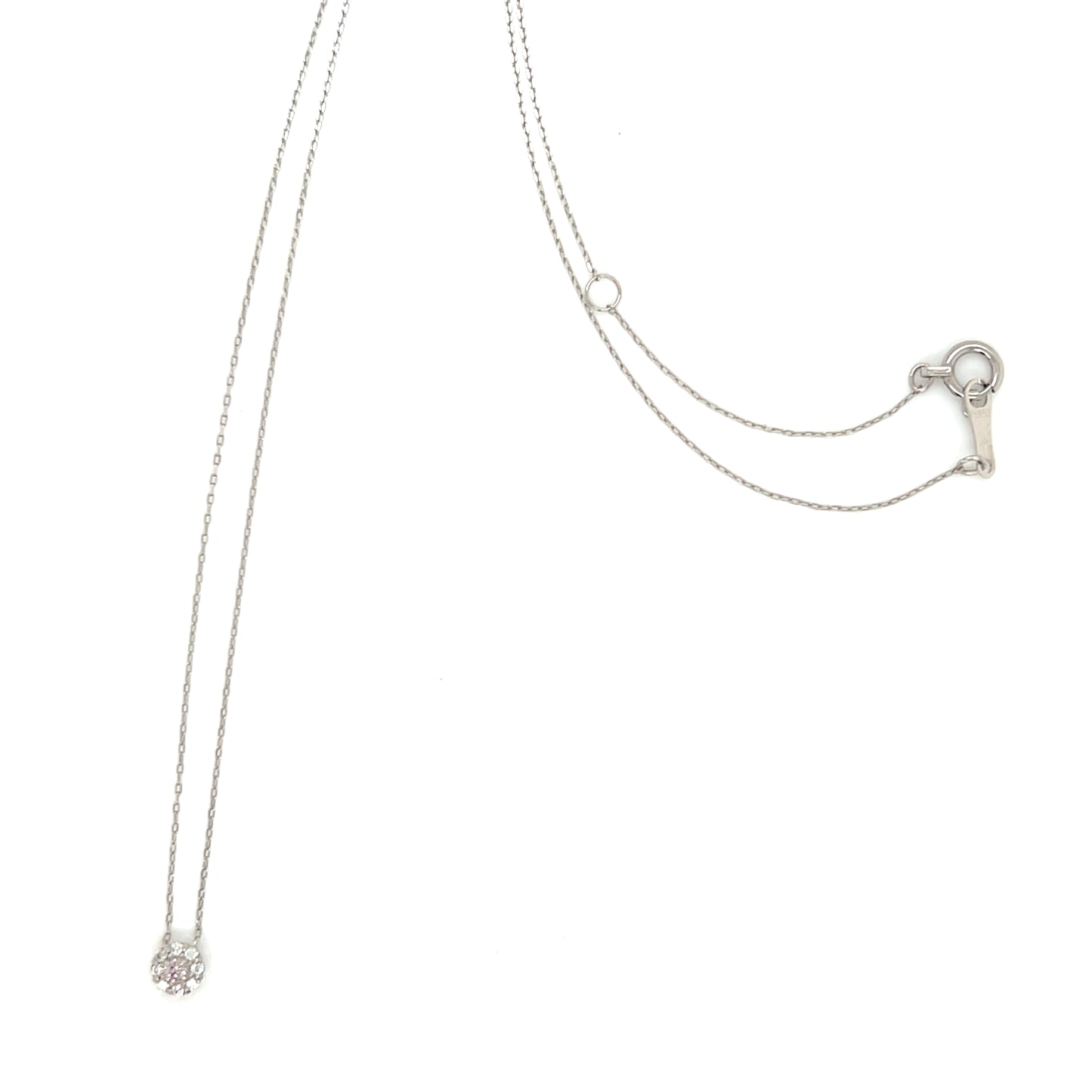 Pink Dia Round Flower Necklace 0.01/0.04ct