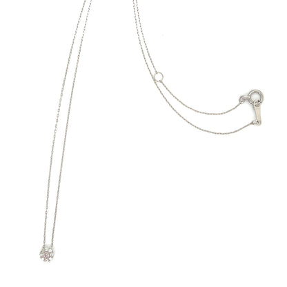 Pink Dia Round Flower Necklace 0.01/0.04ct