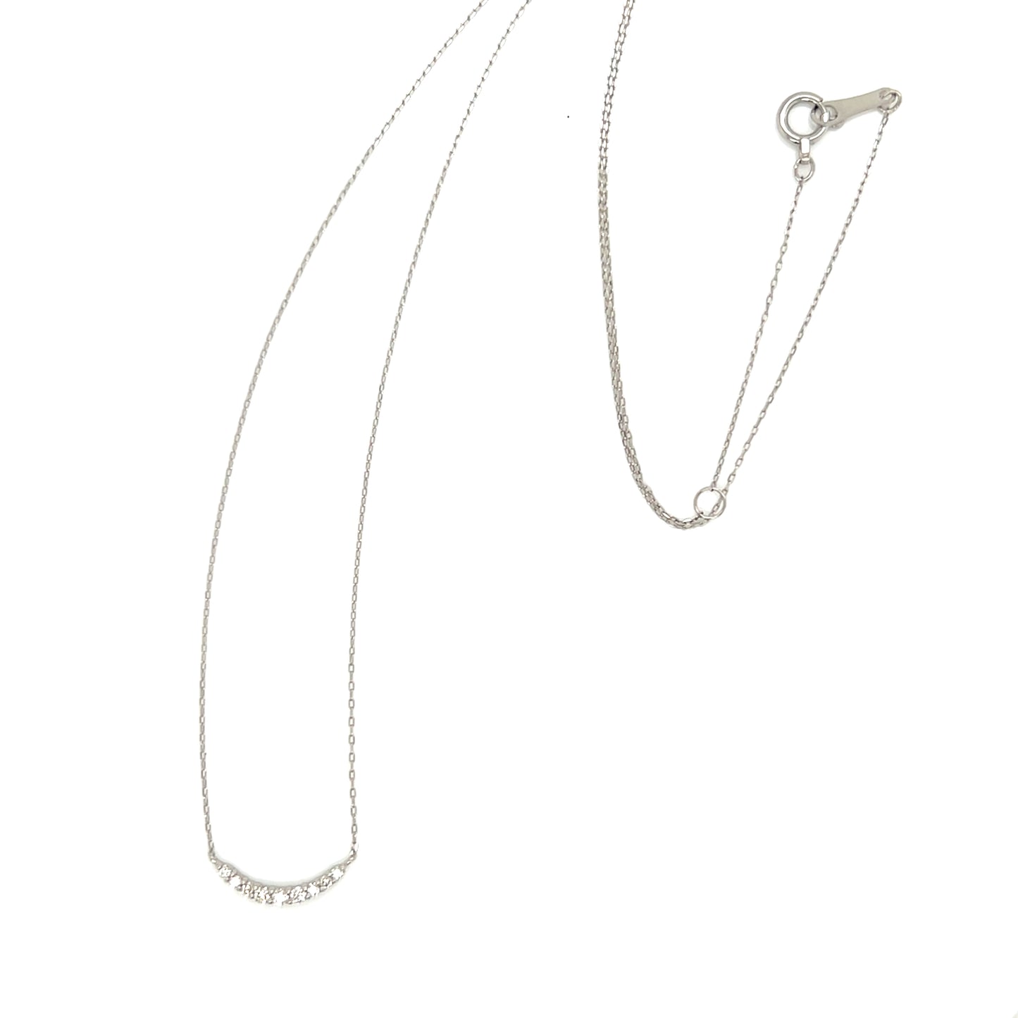 9 Dia Smile Necklace 0.08ct