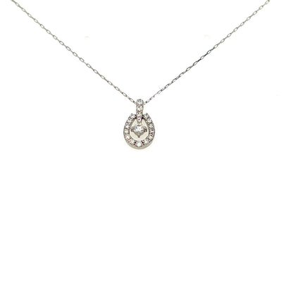 Floating Dia Horseshoe Necklace 0.12ct