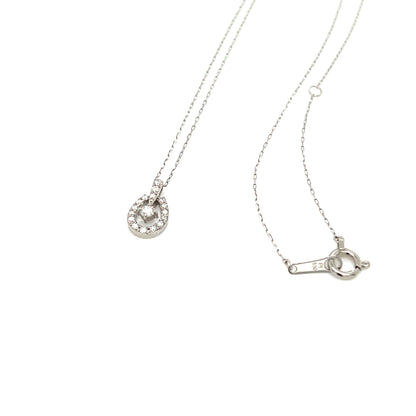 Floating Dia Horseshoe Necklace 0.12ct