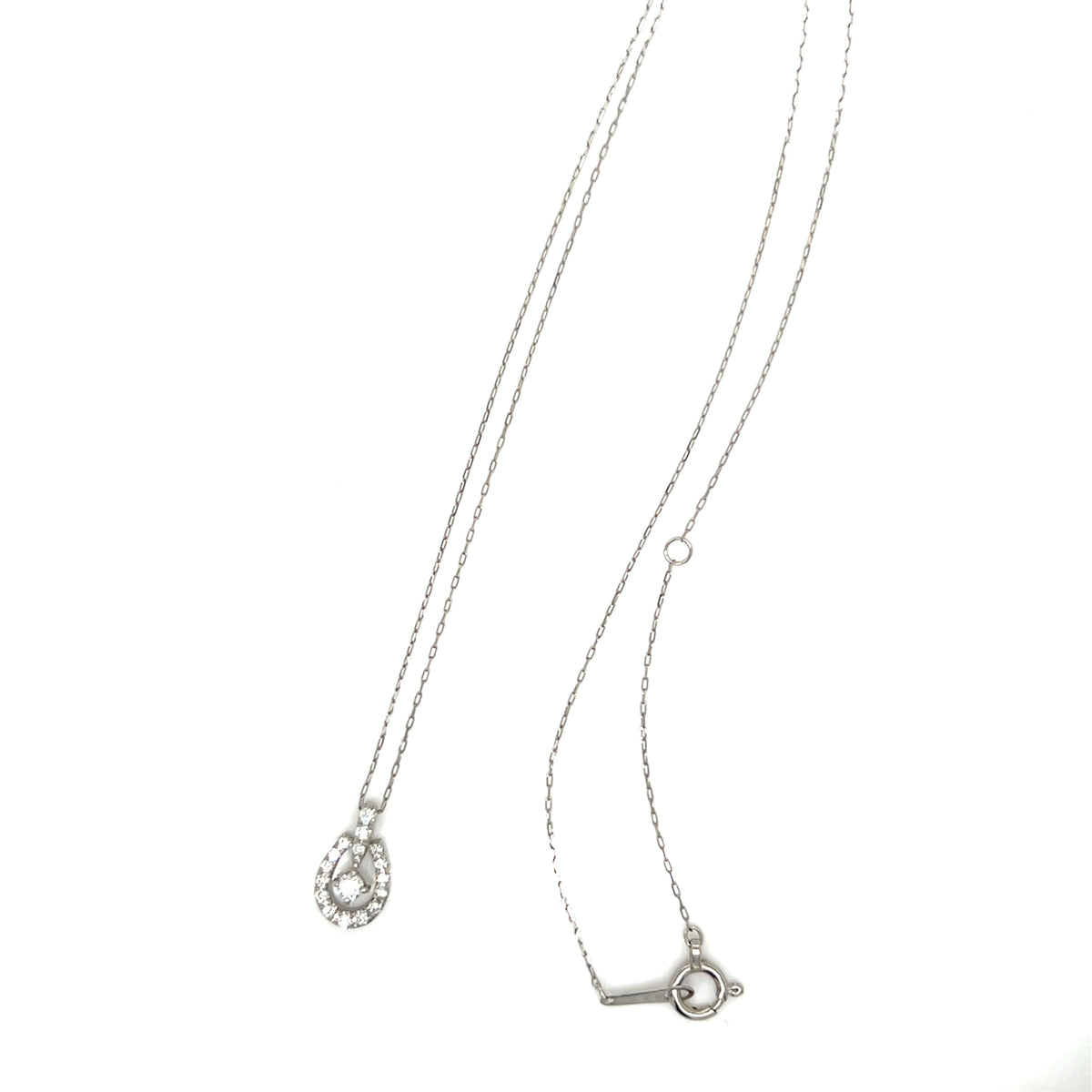 Floating Dia Horseshoe Necklace 0.12ct