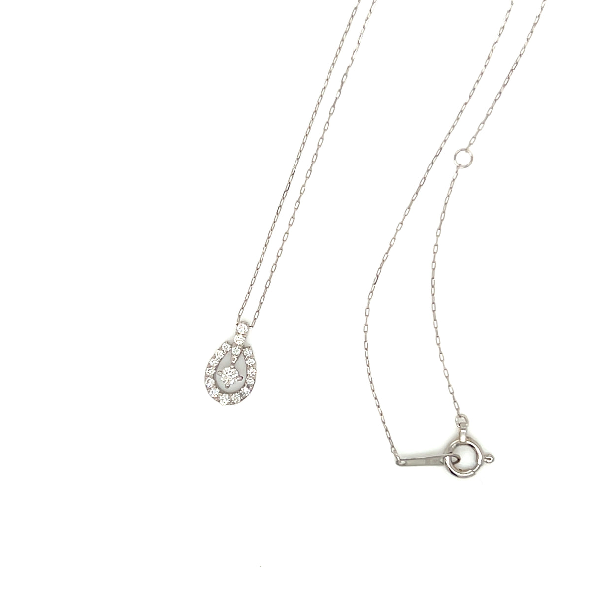 Floating Dia Horseshoe Necklace 0.12ct
