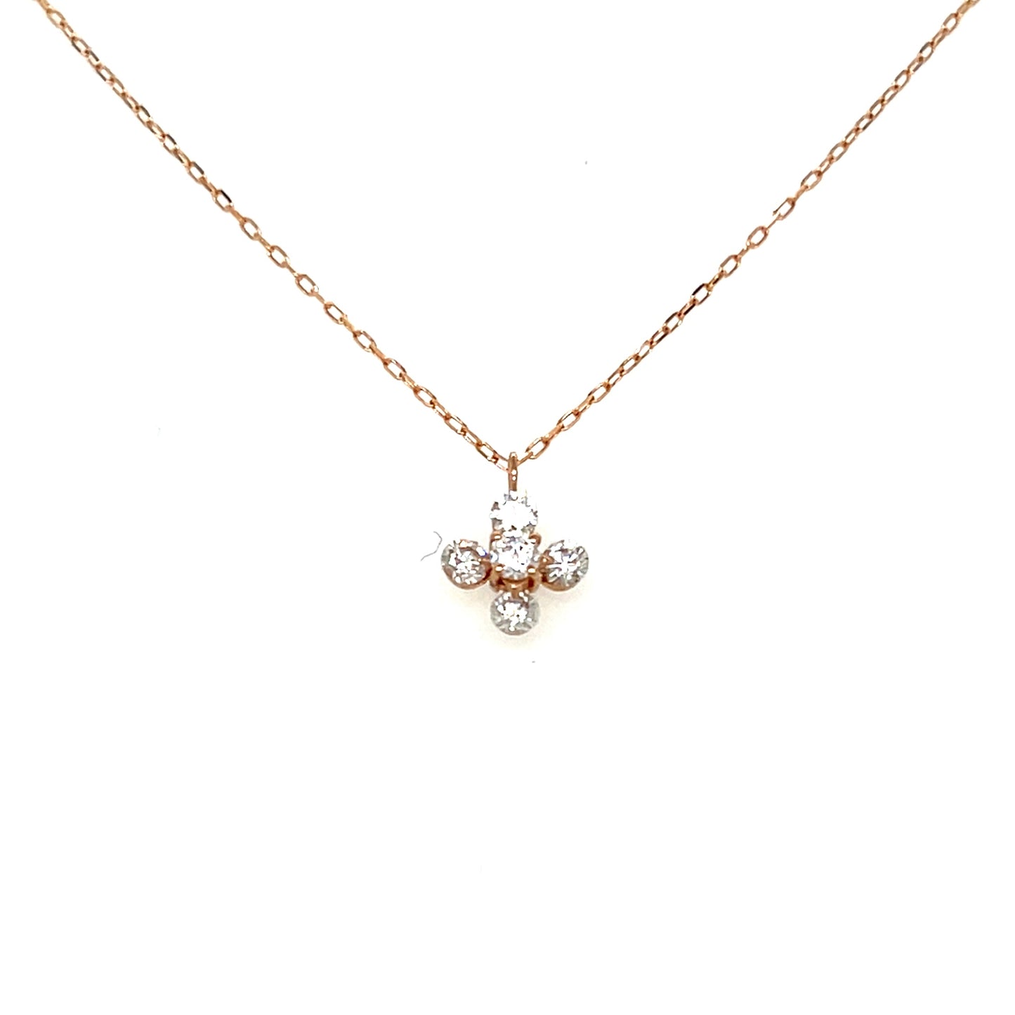 Cross Flower Necklace 0.2ct