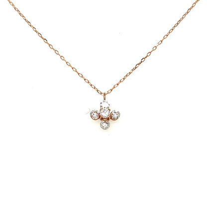 Cross Flower Necklace 0.2ct