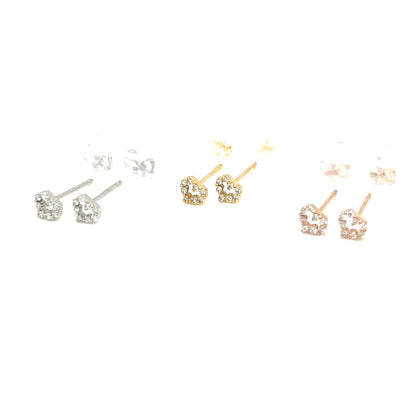 Hollow Heart Earrings 0.06ct