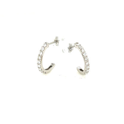 9 Dia Half Hoop Earrings 0.3ct