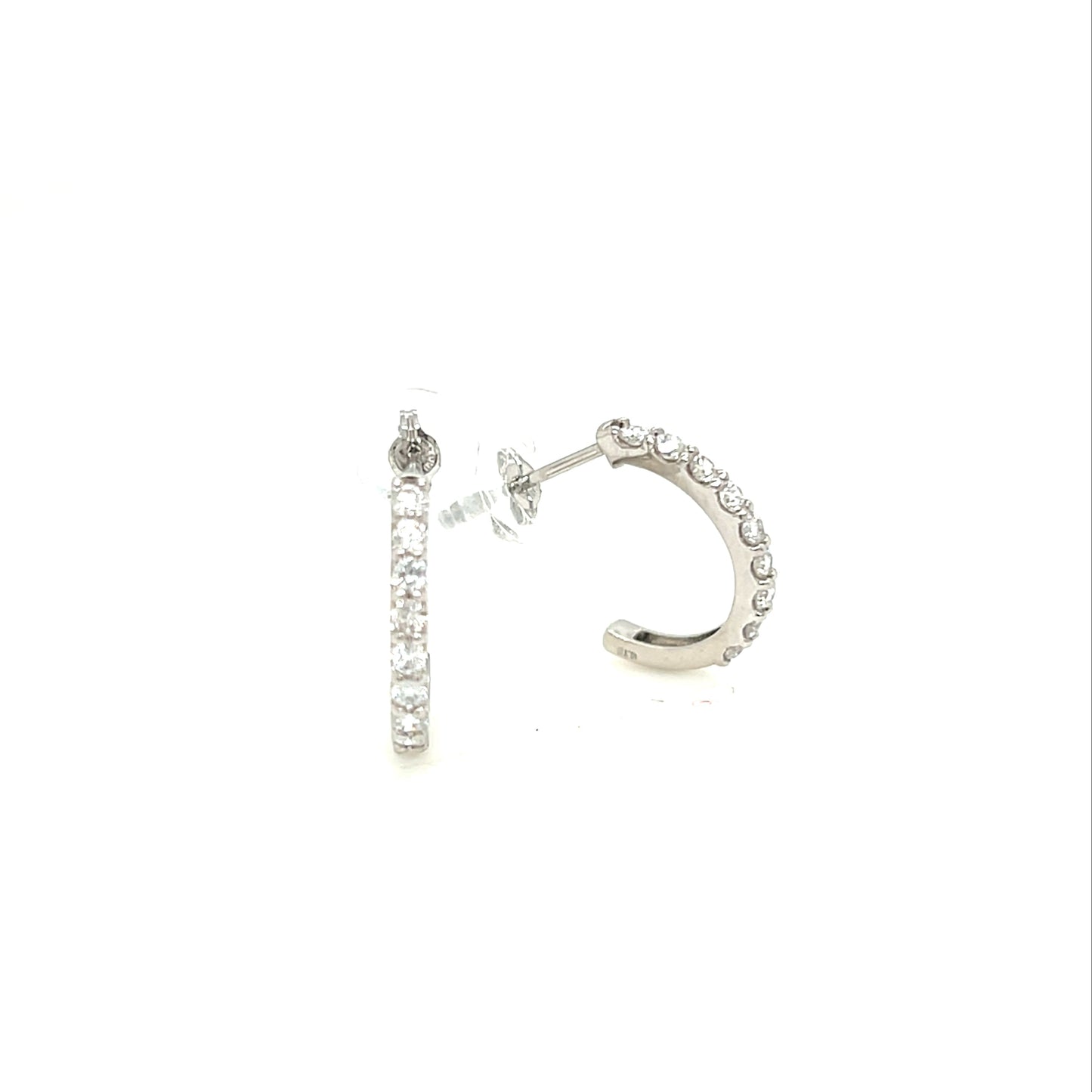 9 Dia Half Hoop Earrings 0.3ct