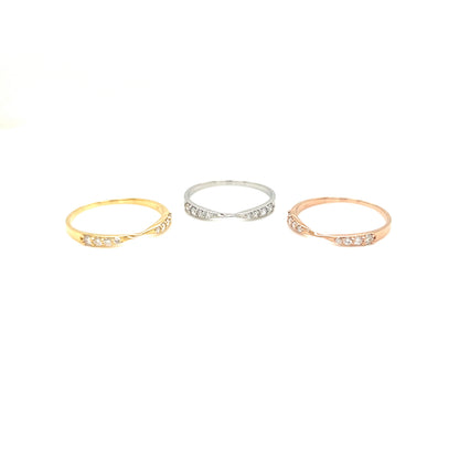 8 Dia Wave Ring 0.15ct