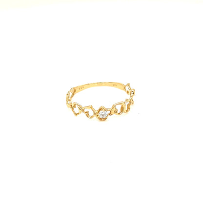Pinky Hollow Heart Ring 0.03ct
