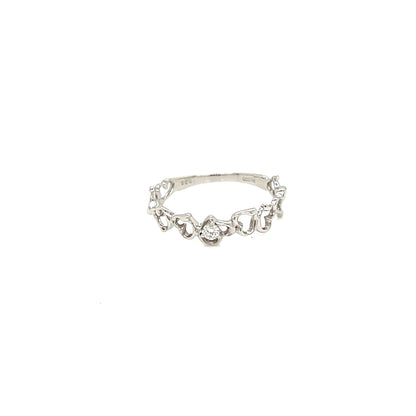 Pinky Hollow Heart Ring 0.03ct