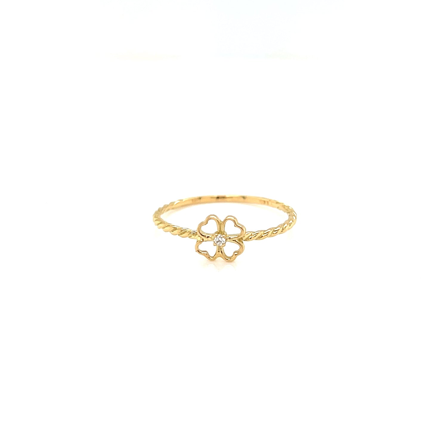 Clover Ripple Ring 0.01ct