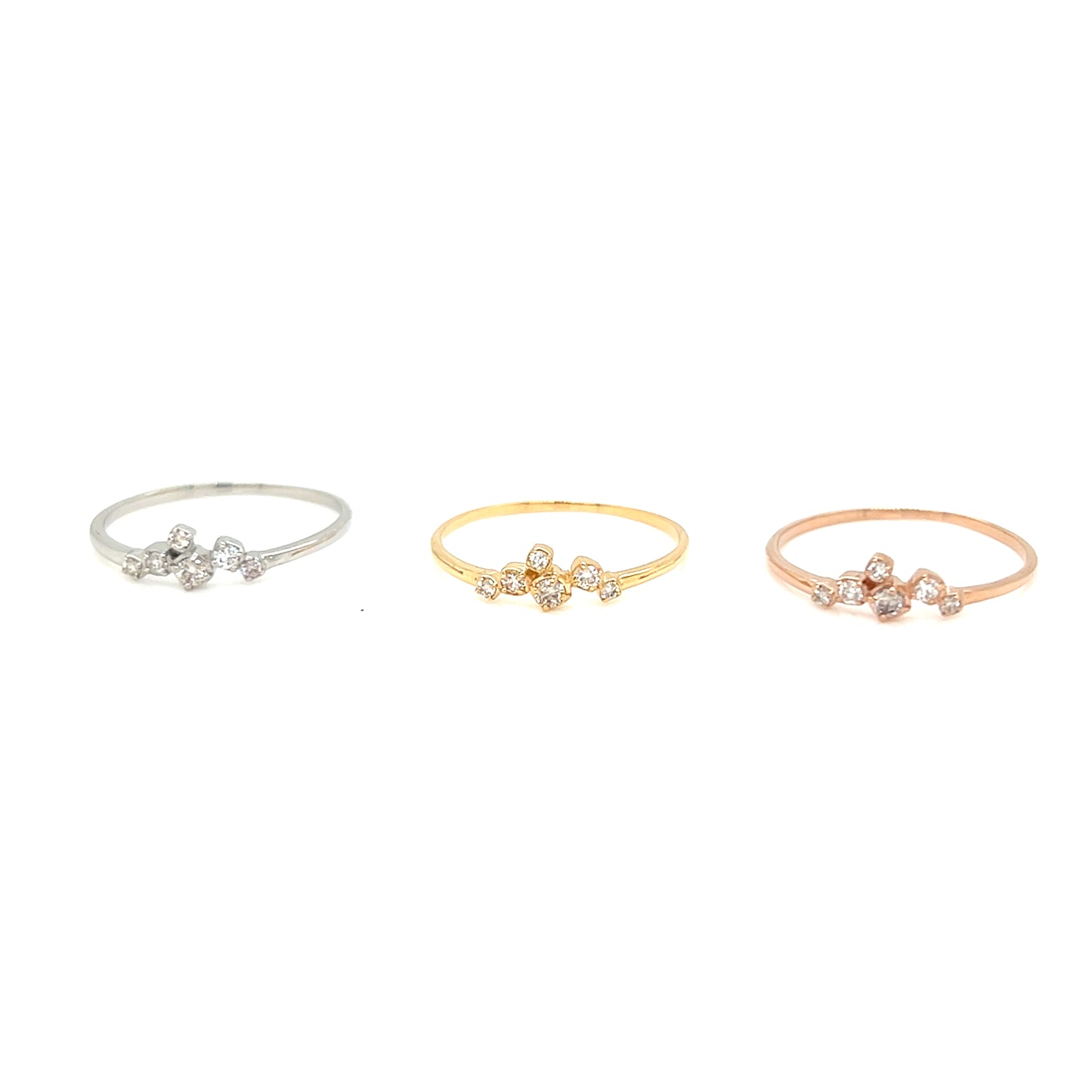 6 Dia Bezel Wave Ring 0.1ct