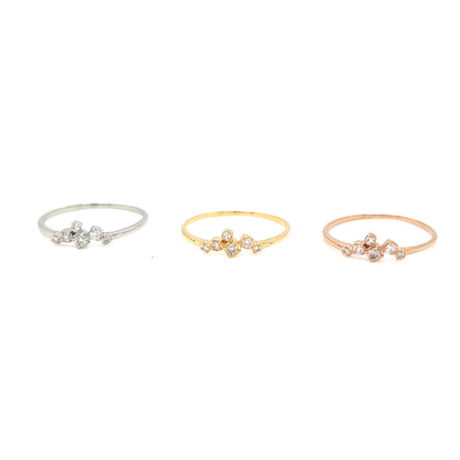 6 Dia Bezel Wave Ring 0.1ct