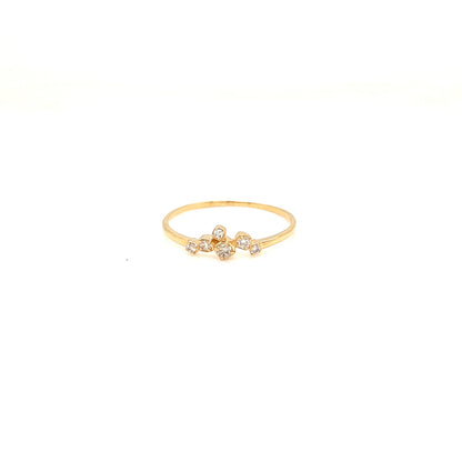 6 Dia Bezel Wave Ring 0.1ct