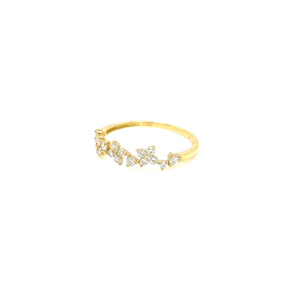 Clover Wave Ring 0.3ct