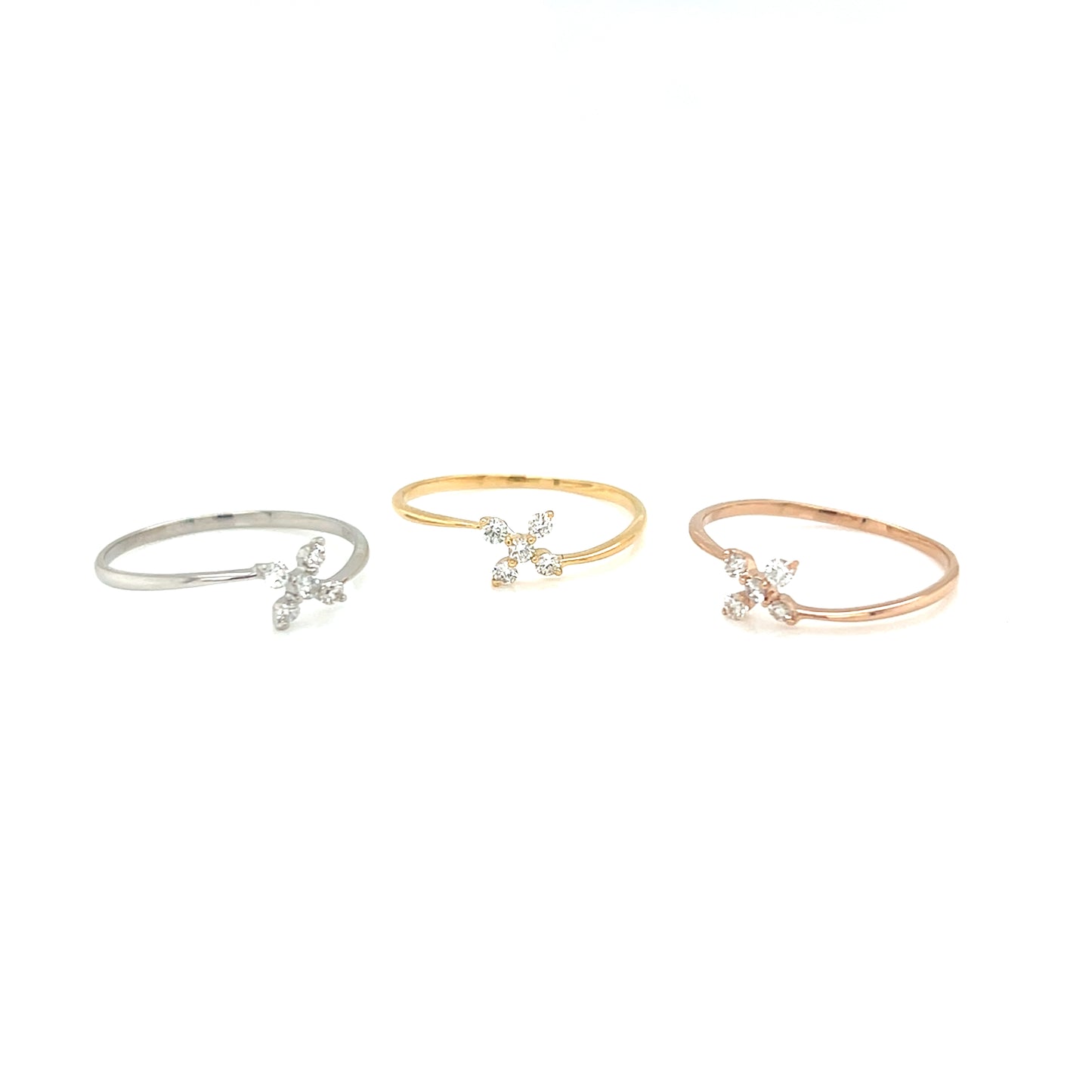 Cross Flower Ring 0.1ct