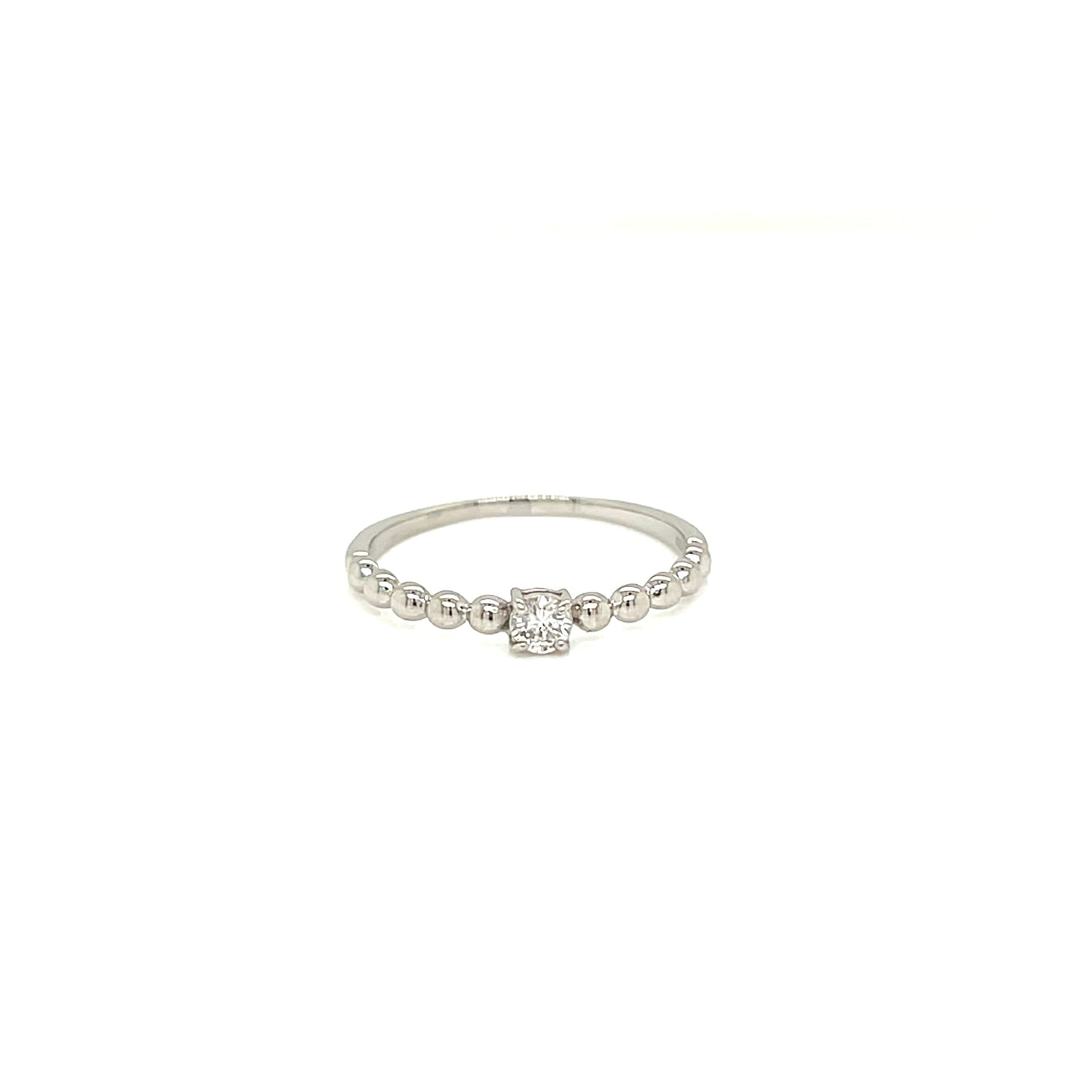 4-prong Dia Beads Ring 0.1ct