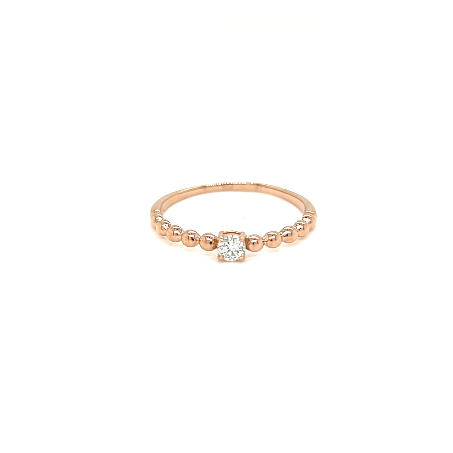 4-prong Dia Beads Ring 0.1ct