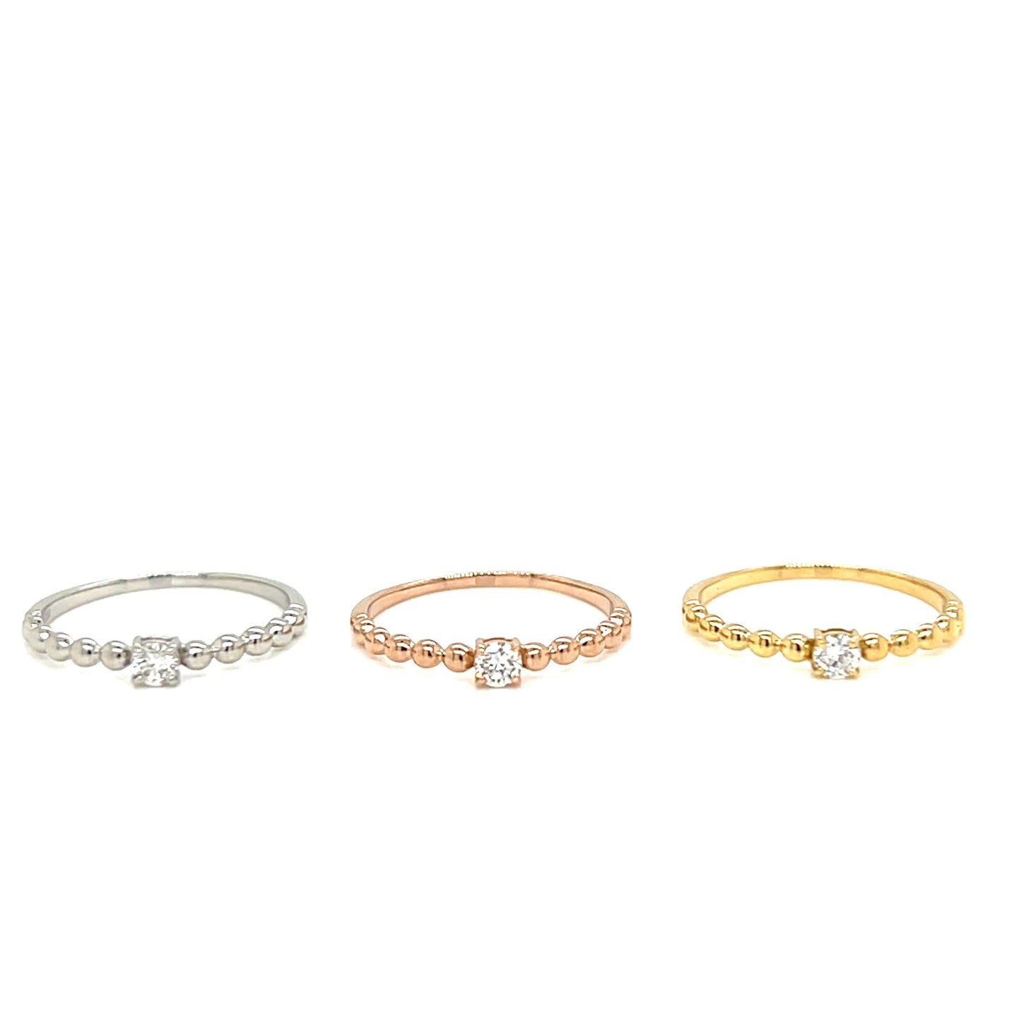 4-prong Dia Beads Ring 0.1ct
