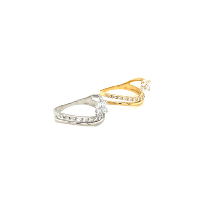 Wavy Clover Ring 0.25ct