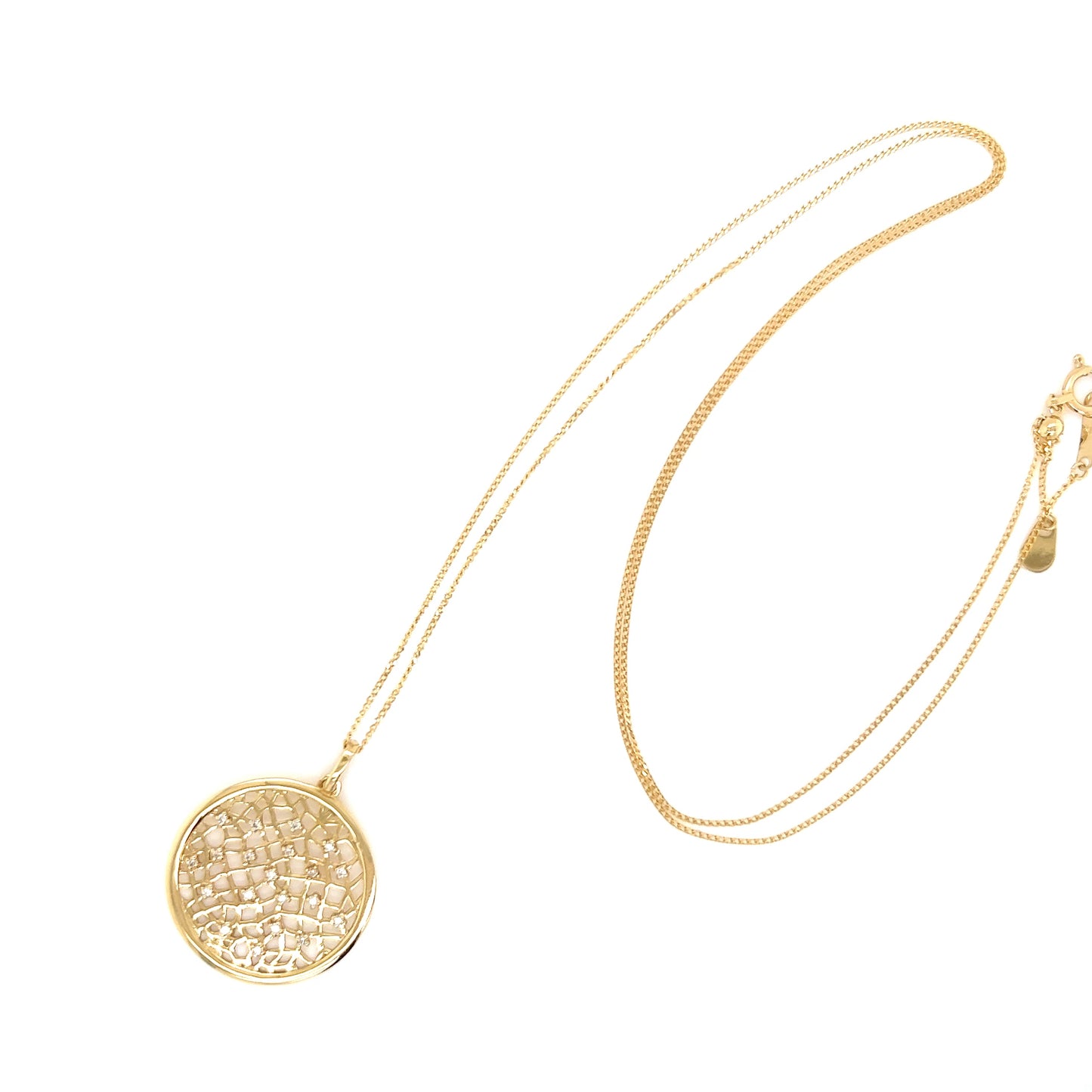 Gold Round Stardust Necklace 0.12ct