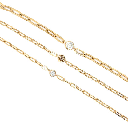 Paperclip Reversible Bubble Flower Bracelet 0.2ct