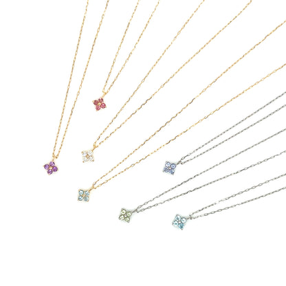 Blue Topaz Clover Necklace