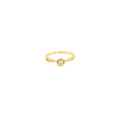 Single Dia Flower Ring 0.12ct