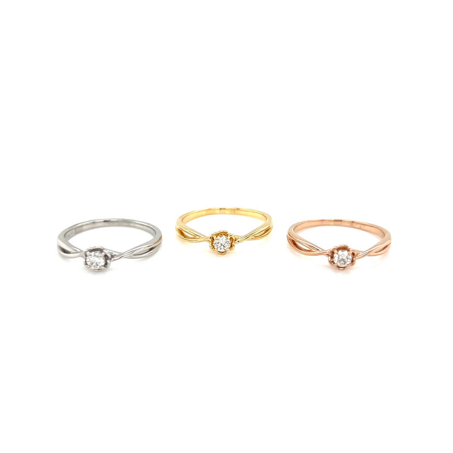 Single Dia Flower Ring 0.12ct