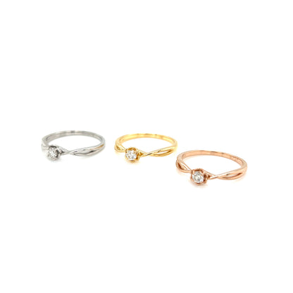 Single Dia Flower Ring 0.12ct