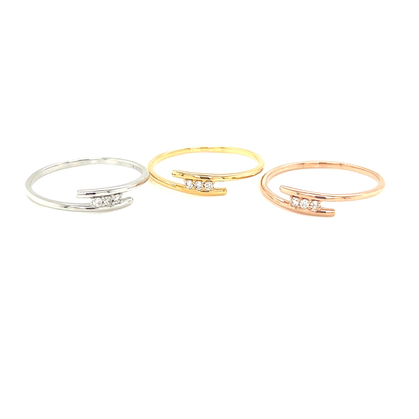 Triple Dia Line Ring 0.03ct