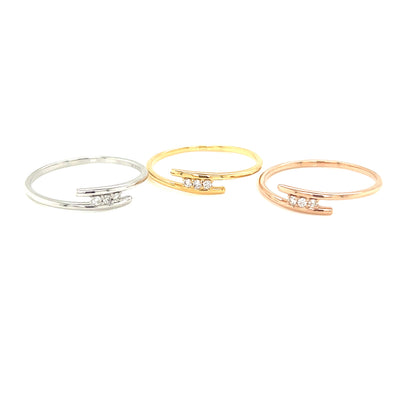Triple Dia Line Ring 0.03ct