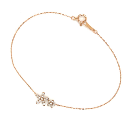 Twins Flower Bracelet 0.1ct