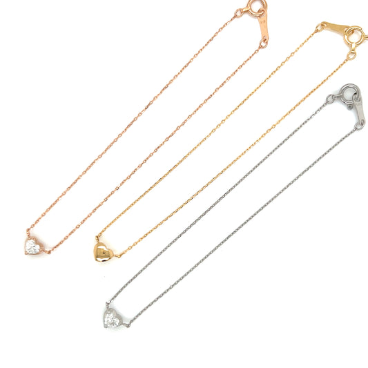 Heart-shaped Dia Heart Bracelet 0.14ct